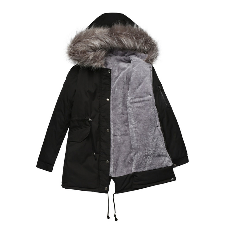 Drune | Damen Klassische Kapuzenparkajacke Winterjacke