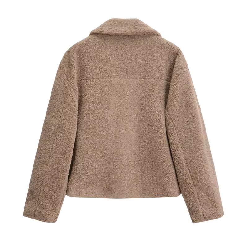 Drune | Kurze Damenjacke mit Teddyfell