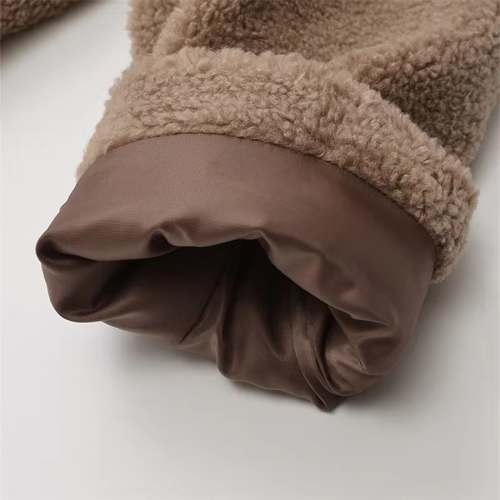 Drune | Kurze Damenjacke mit Teddyfell