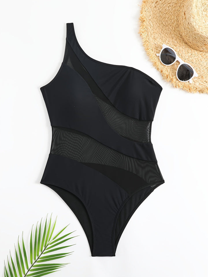 Drune | Schickes Ein Schulter Badeanzug Mit Mesh Detail
