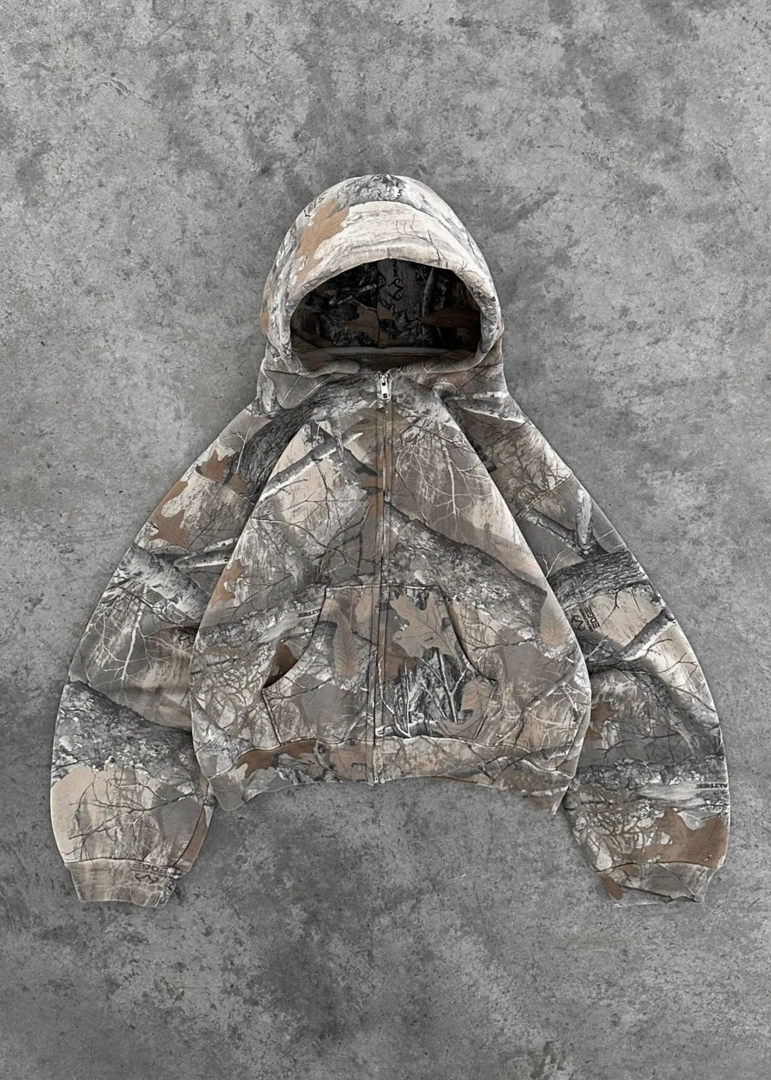 Drune | Kapuzenpullover Lässiger Schnitt Reißverschluss Camo Kapuzenpullover