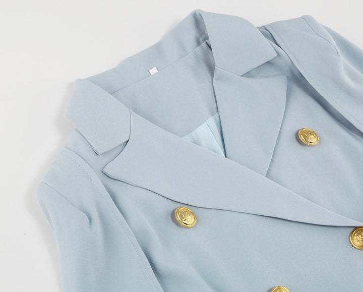 Drune | Blazer Mini Kleid mit Gürtel und goldenen Knopfdetails