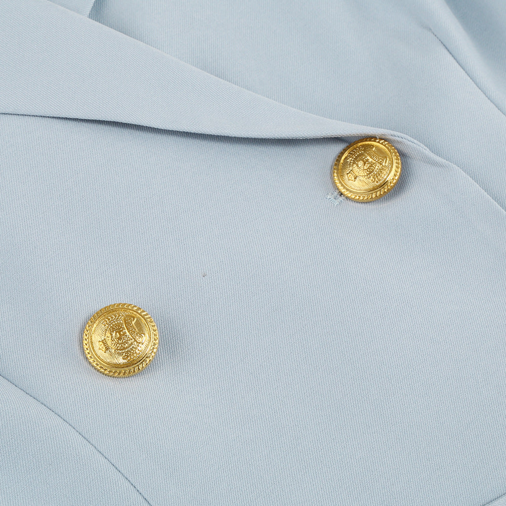 Drune | Blazer Mini Kleid mit Gürtel und goldenen Knopfdetails