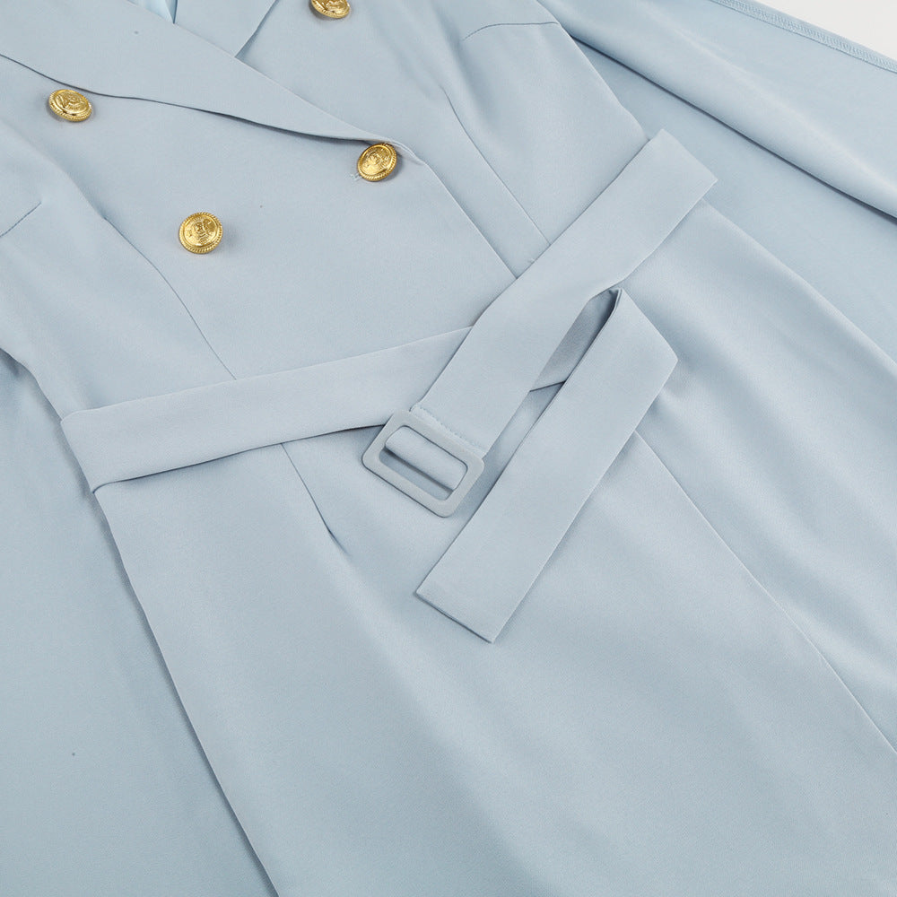 Drune | Blazer Mini Kleid mit Gürtel und goldenen Knopfdetails