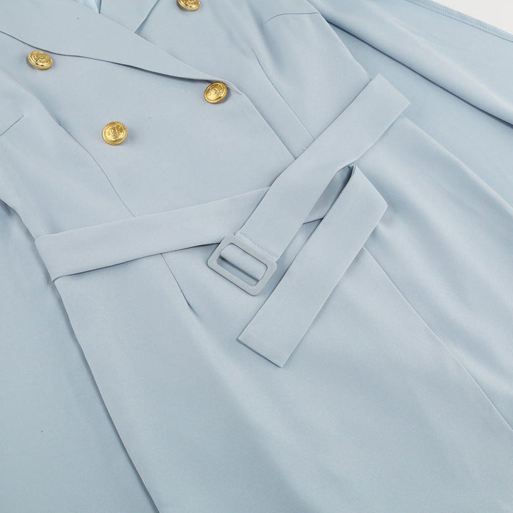 Drune | Blazer Mini Kleid mit Gürtel und goldenen Knopfdetails