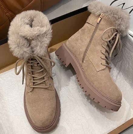 Drune | Bequeme Winter Antirutsch Schneestiefel mit Reißverschluss für Frauen