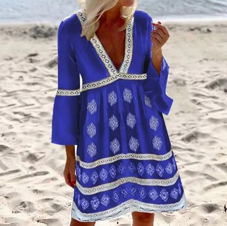 Drune | Sommerkleider mit Fledermausärmeln Sommerkleider mit Breiten Geschnittenen Ärmeln