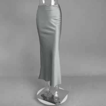 Drune | Satin-Midi-Rock mit Fließendem Design für Damen