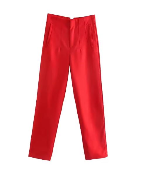 Drune Vintage Hose mit geradem Reißverschluss und erhöhter Taille