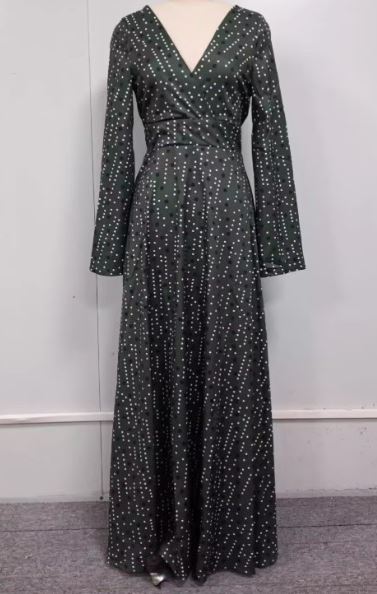 Drune | Elegantes Langes Kleid mit Punkteprint