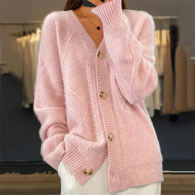 Drune | Dicke V-Ausschnittjacke für Damen