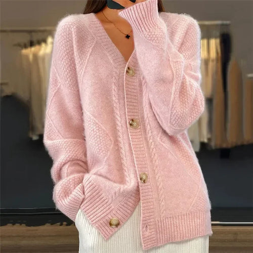 Drune | Dicke V-Ausschnittjacke für Damen