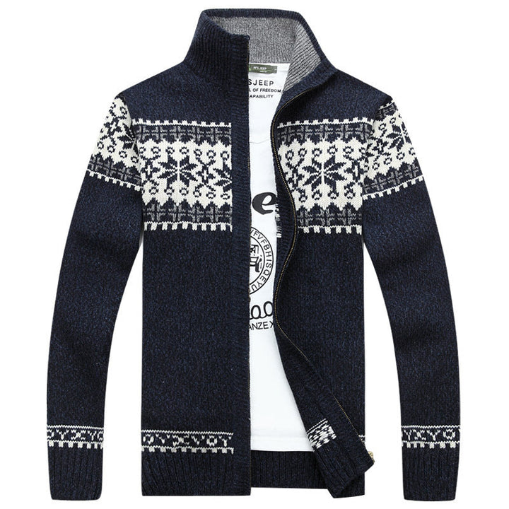 Drune | Reißverschluss Skandinavisch Gestrickt Pullover mit Reißverschluss Herren