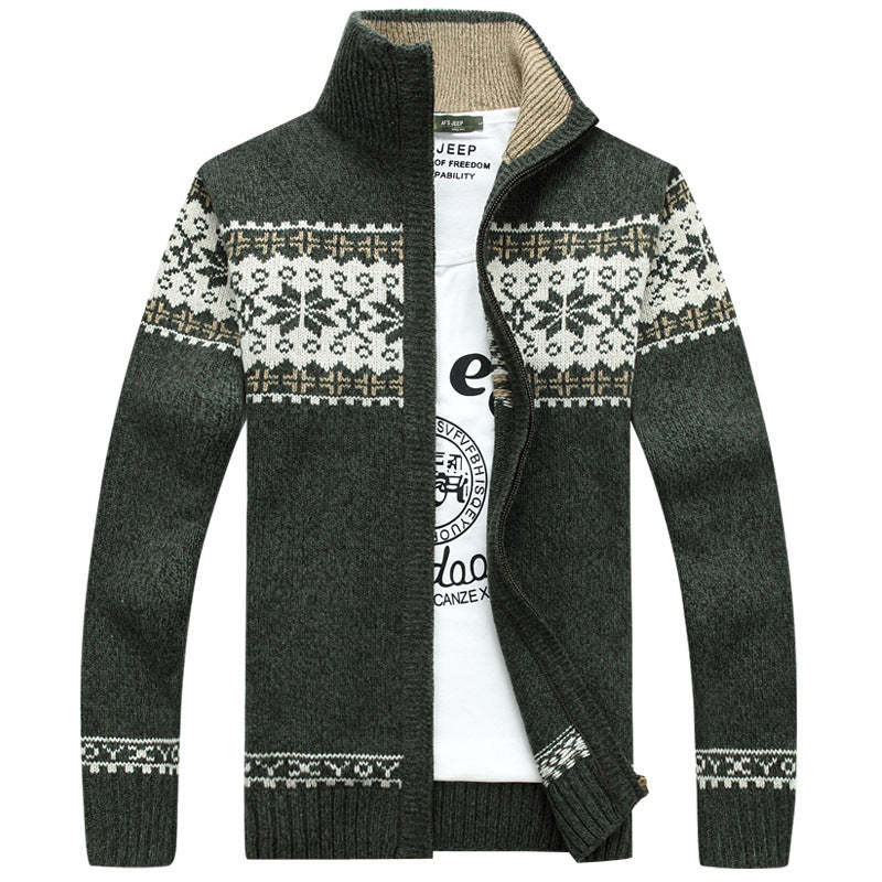 Drune | Reißverschluss Skandinavisch Gestrickt Pullover mit Reißverschluss Herren