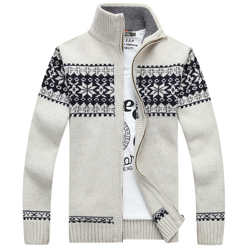 Drune | Reißverschluss Skandinavisch Gestrickt Pullover mit Reißverschluss Herren
