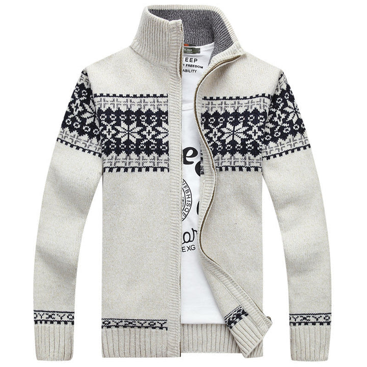 Drune | Reißverschluss Skandinavisch Gestrickt Pullover mit Reißverschluss Herren