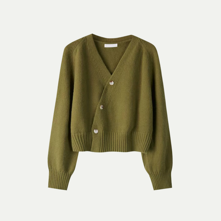 Drune | Cardigan für Frauen Oversized Schräg Knopf Design - Winter