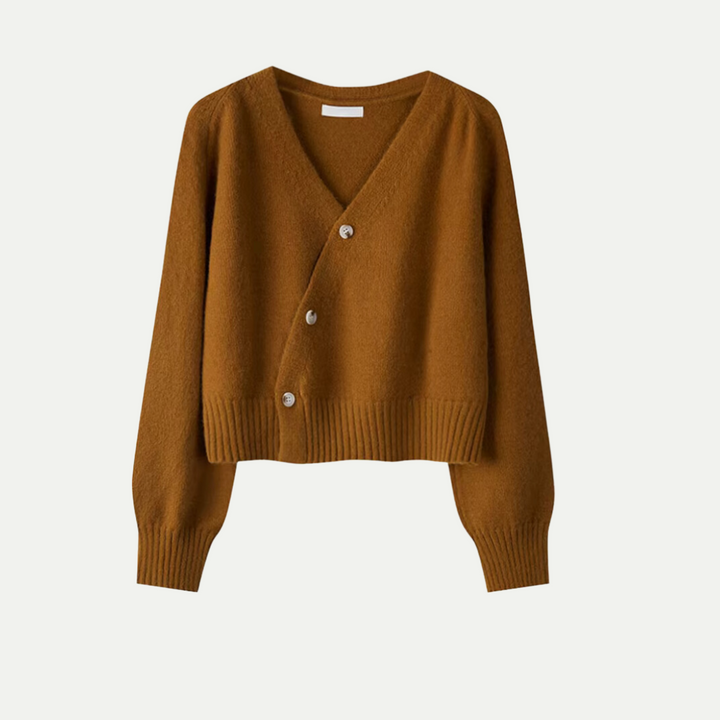 Drune | Cardigan für Frauen Oversized Schräg Knopf Design - Winter