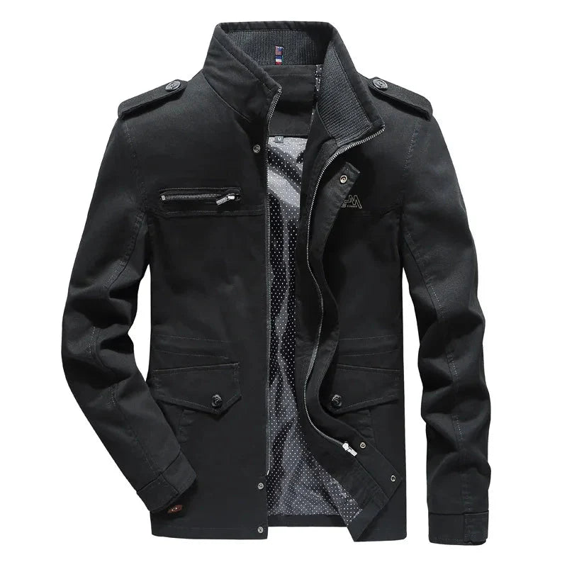 Drune | Jacke Reißverschluss Stehkragen Herbstjacke