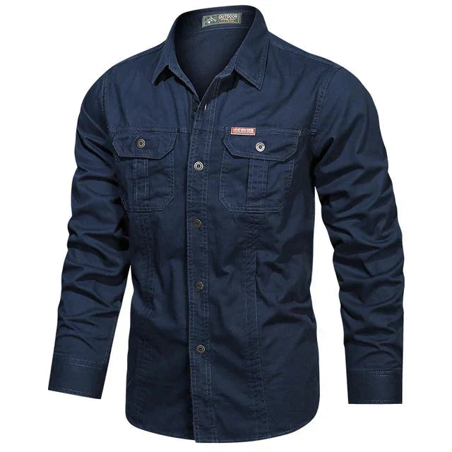 Drune | Hemd Lange Ärmel Umschlagkragen Button up Hemd Herren Hemd