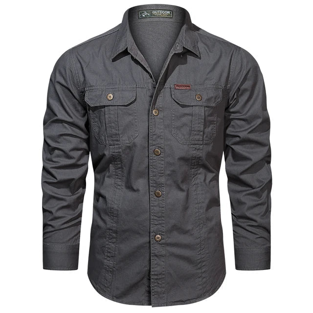 Drune | Hemd Lange Ärmel Umschlagkragen Button up Hemd Herren Hemd