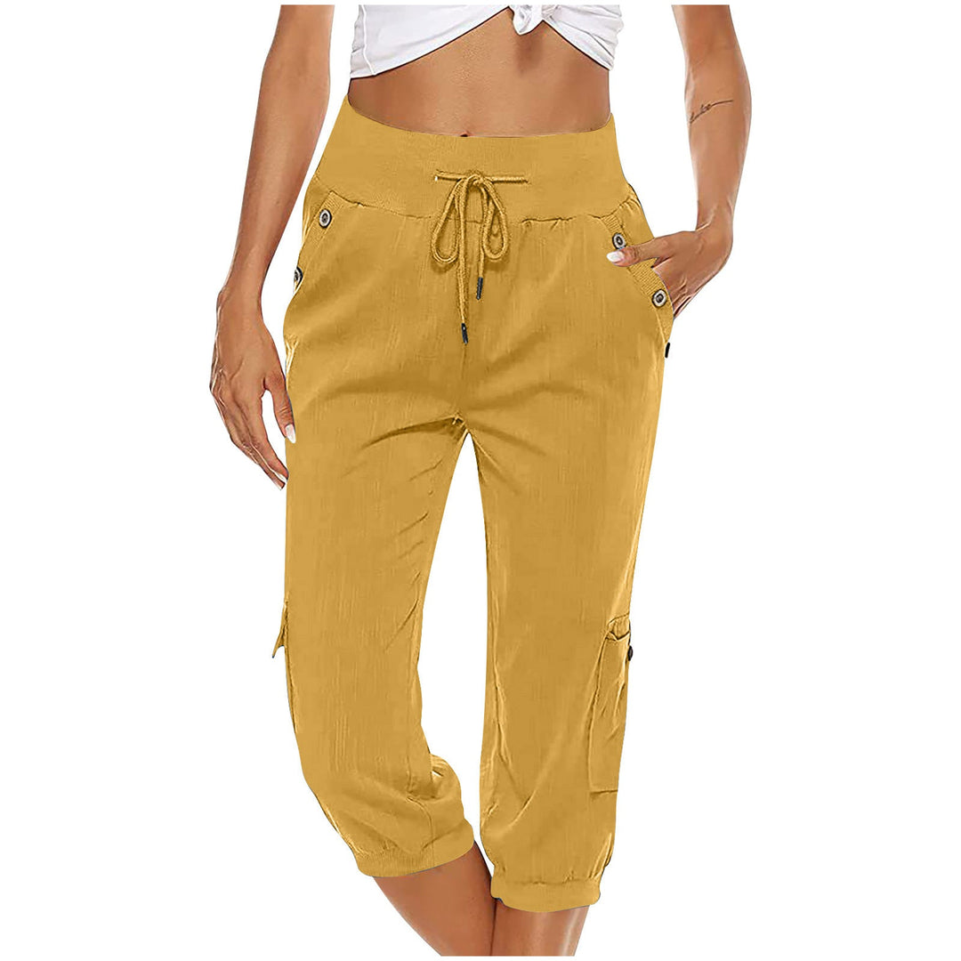 Drune | Elastischer Taillenbund Caprihose Damenbekleidung