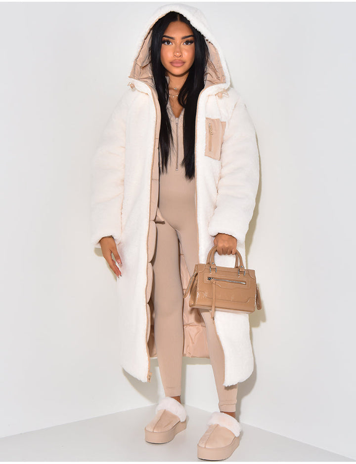 Drune | Winterjacke - luxuriöse lange Damenjacke mit Kapuze