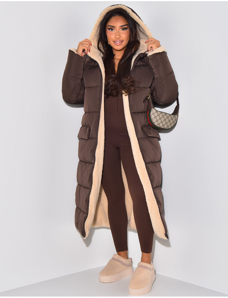 Drune | Winterjacke - luxuriöse lange Damenjacke mit Kapuze