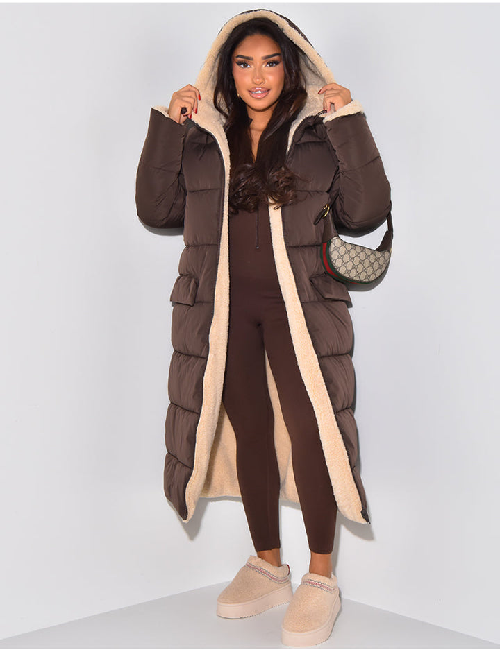 Drune | Winterjacke - luxuriöse lange Damenjacke mit Kapuze