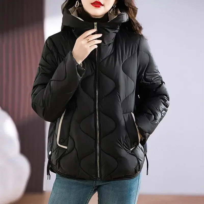 Drune | Damen Steppjacke mit Kapuze und Reißverschluss