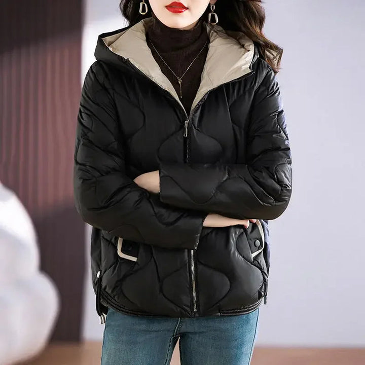 Drune | Damen Steppjacke mit Kapuze und Reißverschluss