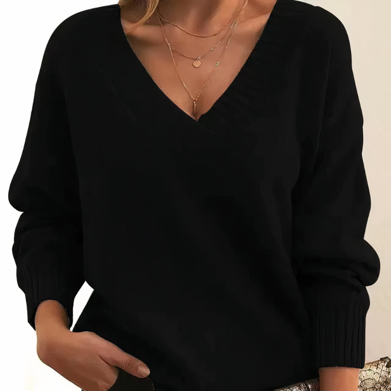 Drune | Kaschmir Pullover für Frauen - V-Ausschnitt Design