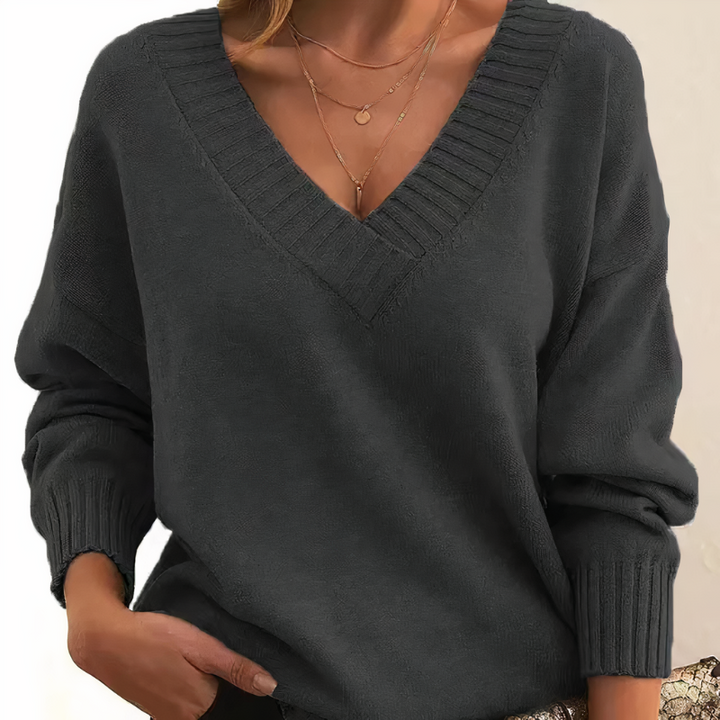 Drune | Kaschmir Pullover für Frauen - V-Ausschnitt Design