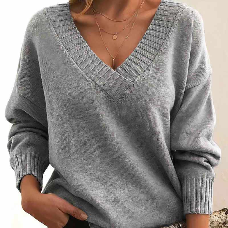 Drune | Kaschmir Pullover für Frauen - V-Ausschnitt Design