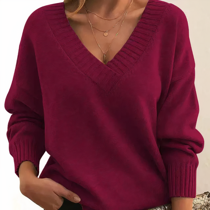 Drune | Kaschmir Pullover für Frauen - V-Ausschnitt Design