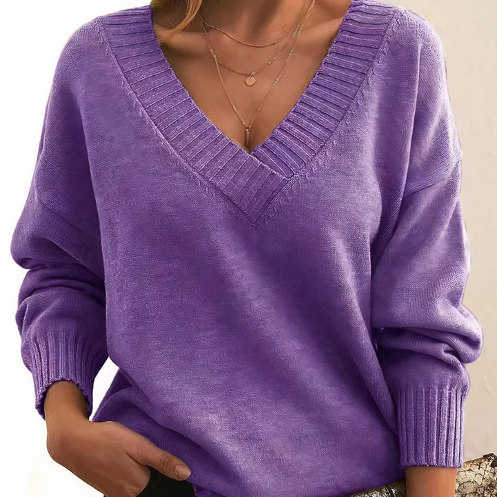 Drune | Kaschmir Pullover für Frauen - V-Ausschnitt Design