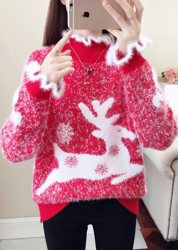 Drune | Gemütliche Pullover für Frauen mit Rüschen und dickem Strick aus Nerz