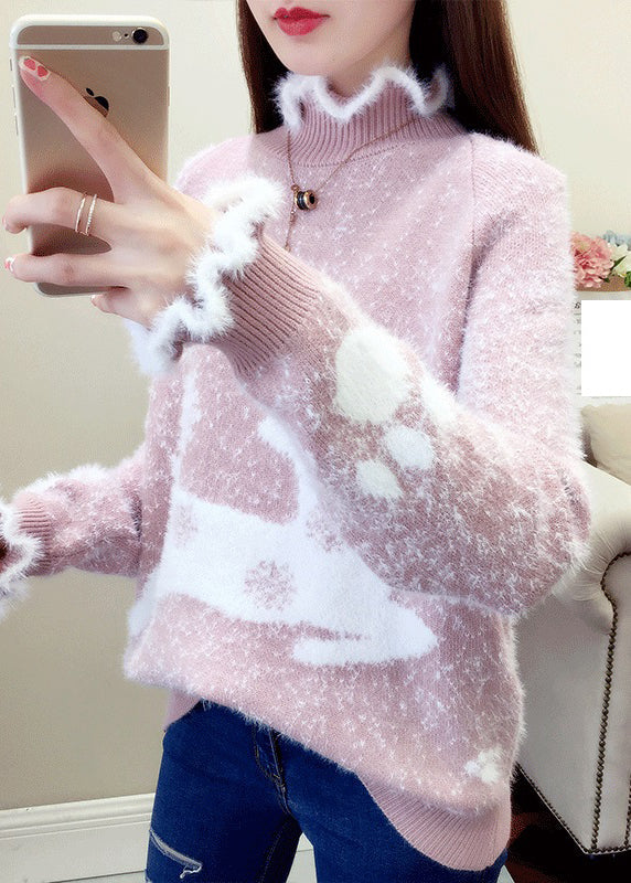 Drune | Gemütliche Pullover für Frauen mit Rüschen und dickem Strick aus Nerz