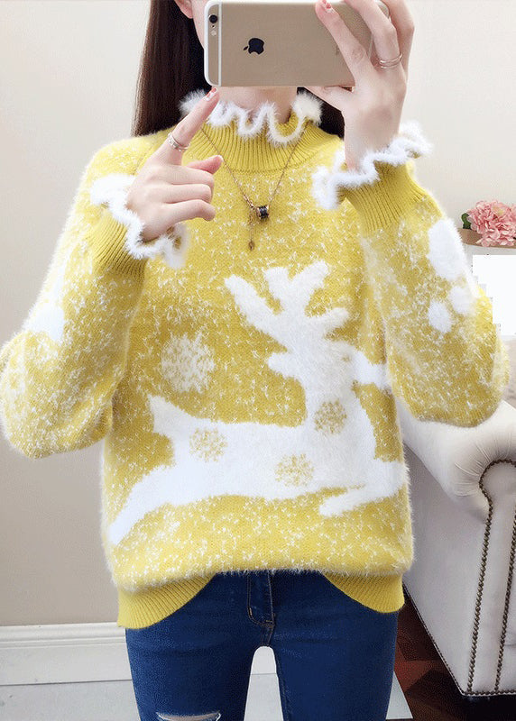 Drune | Gemütliche Pullover für Frauen mit Rüschen und dickem Strick aus Nerz