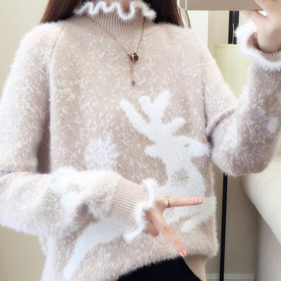 Drune | Gemütliche Pullover für Frauen mit Rüschen und dickem Strick aus Nerz