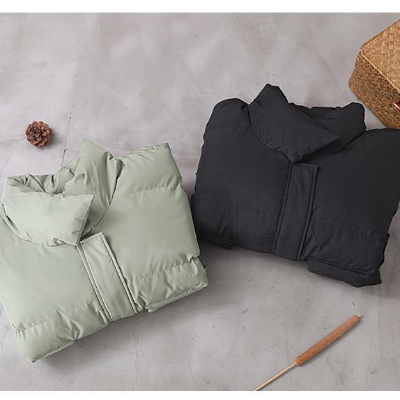 Drune | grünes Daunenmantel Winter trendy Plus-Size Daunenjacke zwei Taschen Stehkragen Jacken