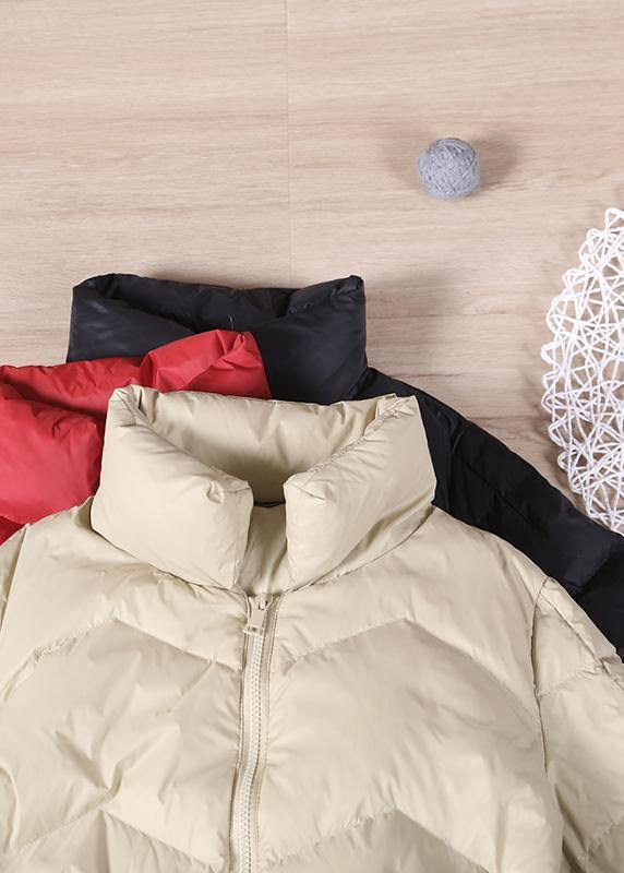 Drune | Plus-Size-Bekleidung Damen Parka mit Reißverschluss schwarzer Stehkragen warme Winterjacken