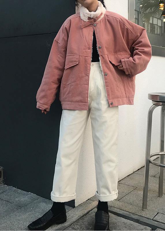Drune | Schneejacken Stehkragen Übermantel pink Winter Parkas