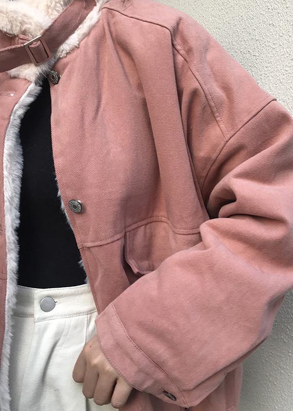 Drune | Schneejacken Stehkragen Übermantel pink Winter Parkas