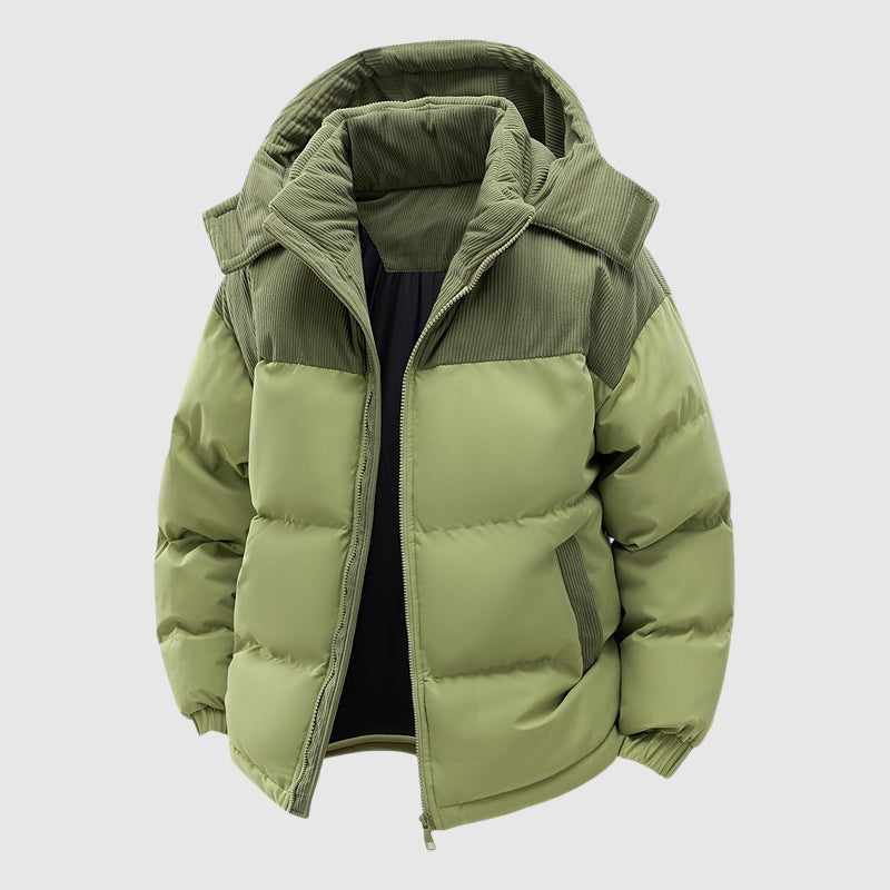 Drune | Gequiltete Relaxed Fit Pufferjacke - Kapuze Mit Reißverschluss Herrenjacke