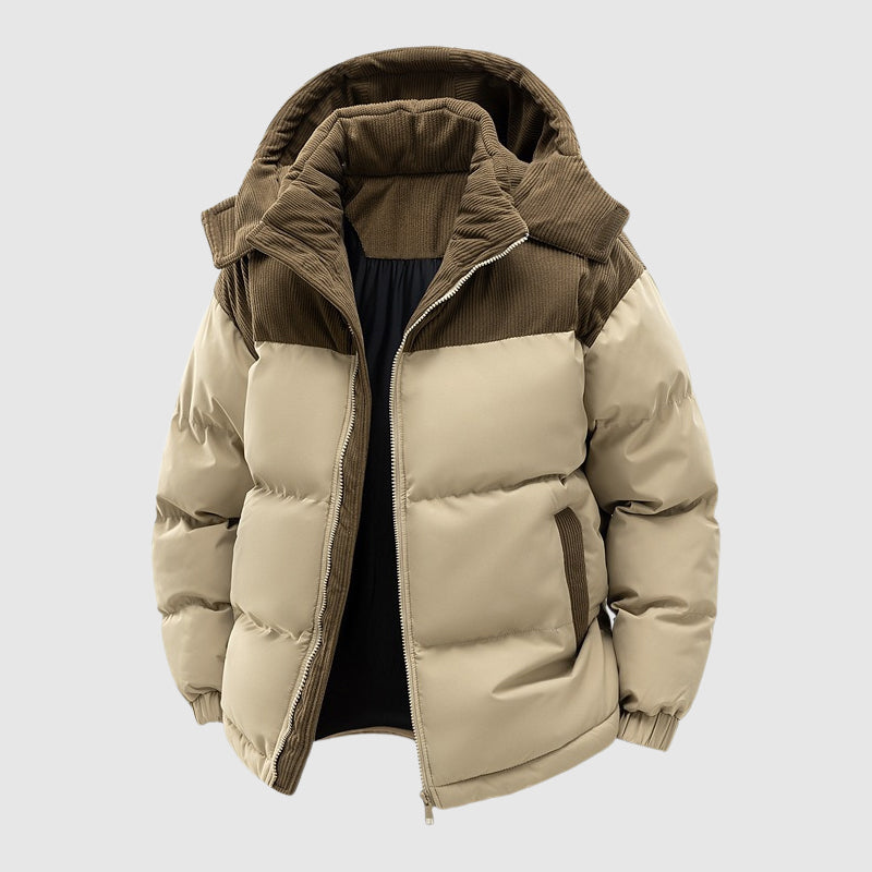 Drune | Gequiltete Relaxed Fit Pufferjacke - Kapuze Mit Reißverschluss Herrenjacke