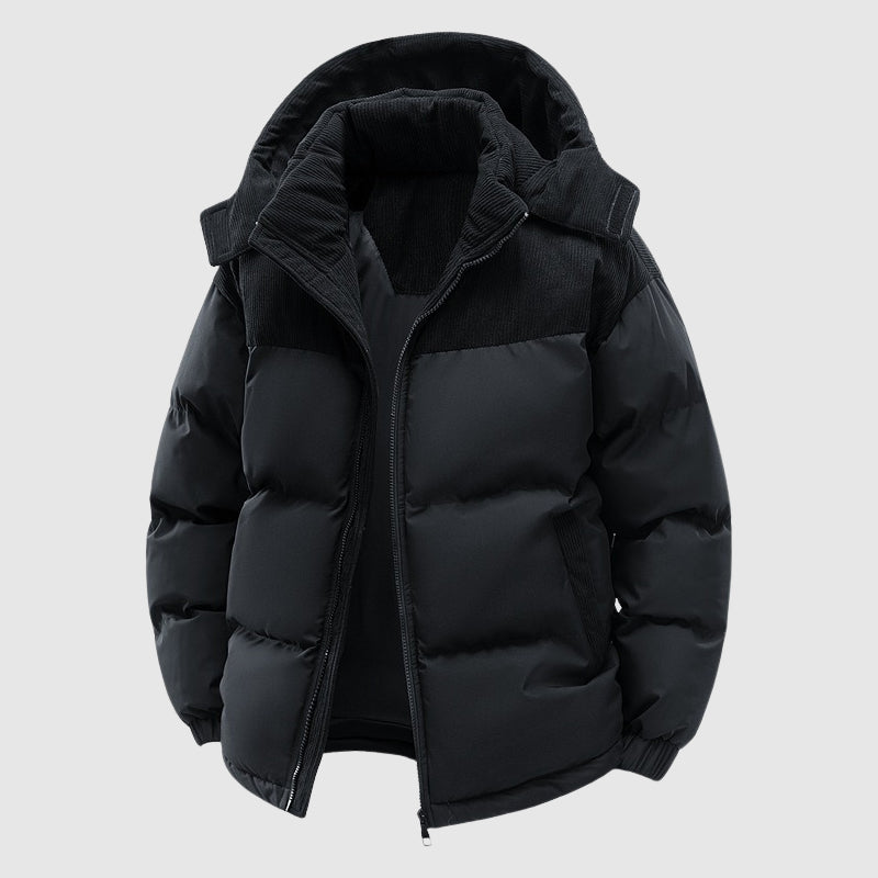 Drune | Gequiltete Relaxed Fit Pufferjacke - Kapuze Mit Reißverschluss Herrenjacke