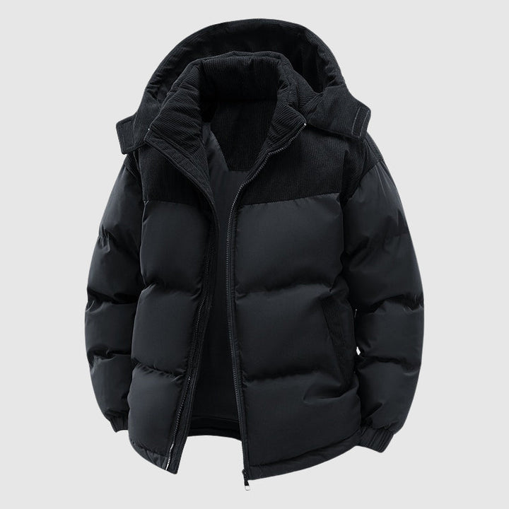 Drune | Gequiltete Relaxed Fit Pufferjacke - Kapuze Mit Reißverschluss Herrenjacke
