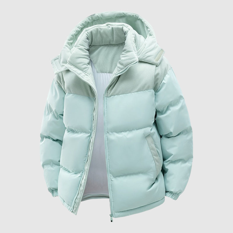 Drune | Gequiltete Relaxed Fit Pufferjacke - Kapuze Mit Reißverschluss Herrenjacke