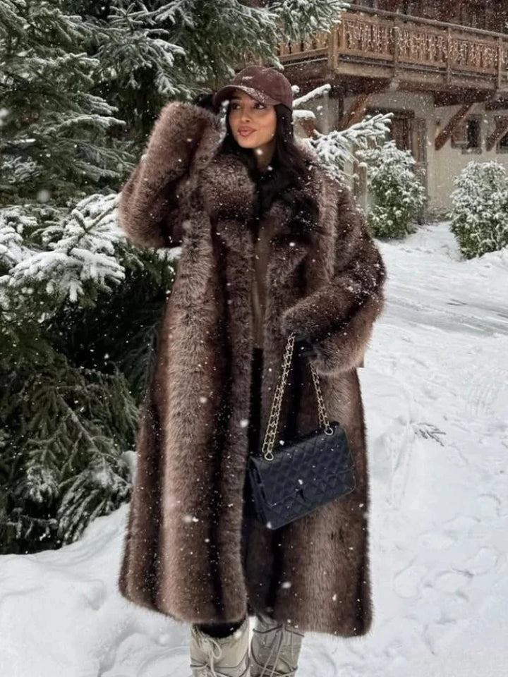 Drune | Lange Damenjacke Imitationsfell - Damenjacke Winter